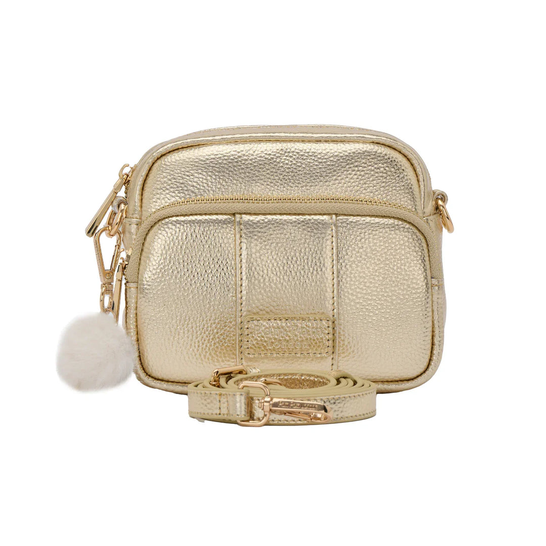 metallic crossbody purse