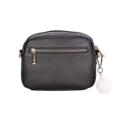 Original MINI Bag Metallic Pewter-Pom Pom London