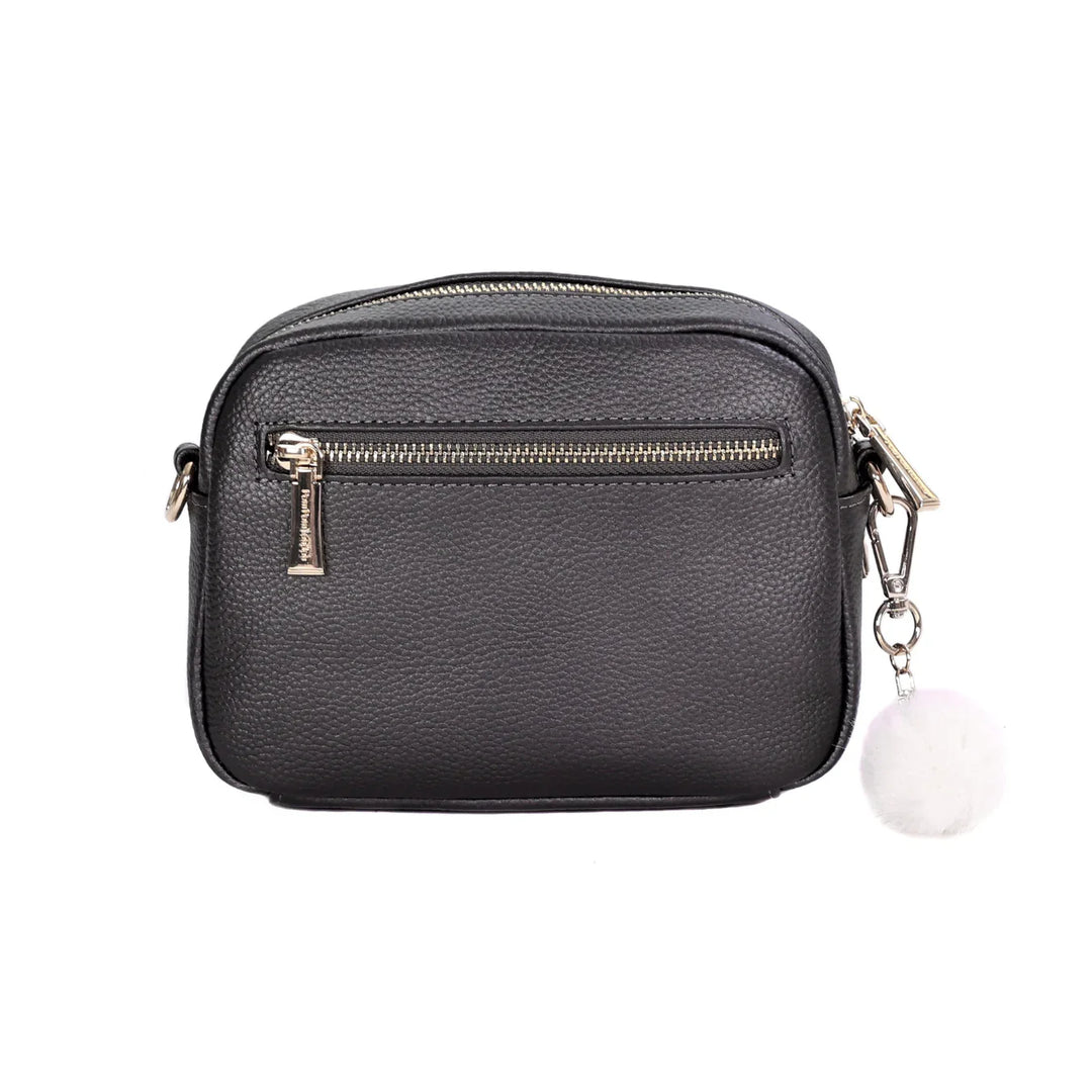 Pom Pom London Original Mini - Leather Crossbody Bag In Metallic