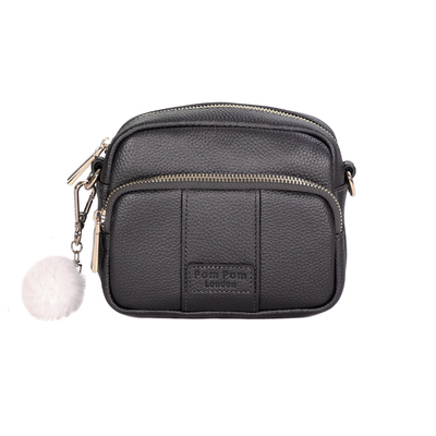 Original MINI Bag Metallic Pewter-Pom Pom London