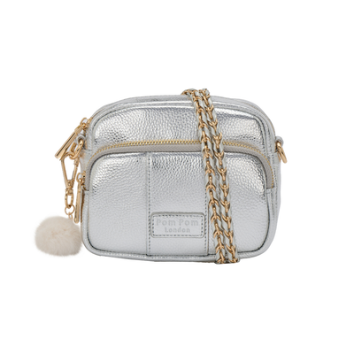 Original MINI Bag Metallic Silver-Pom Pom London