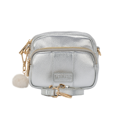 Original MINI Bag Metallic Silver-Pom Pom London