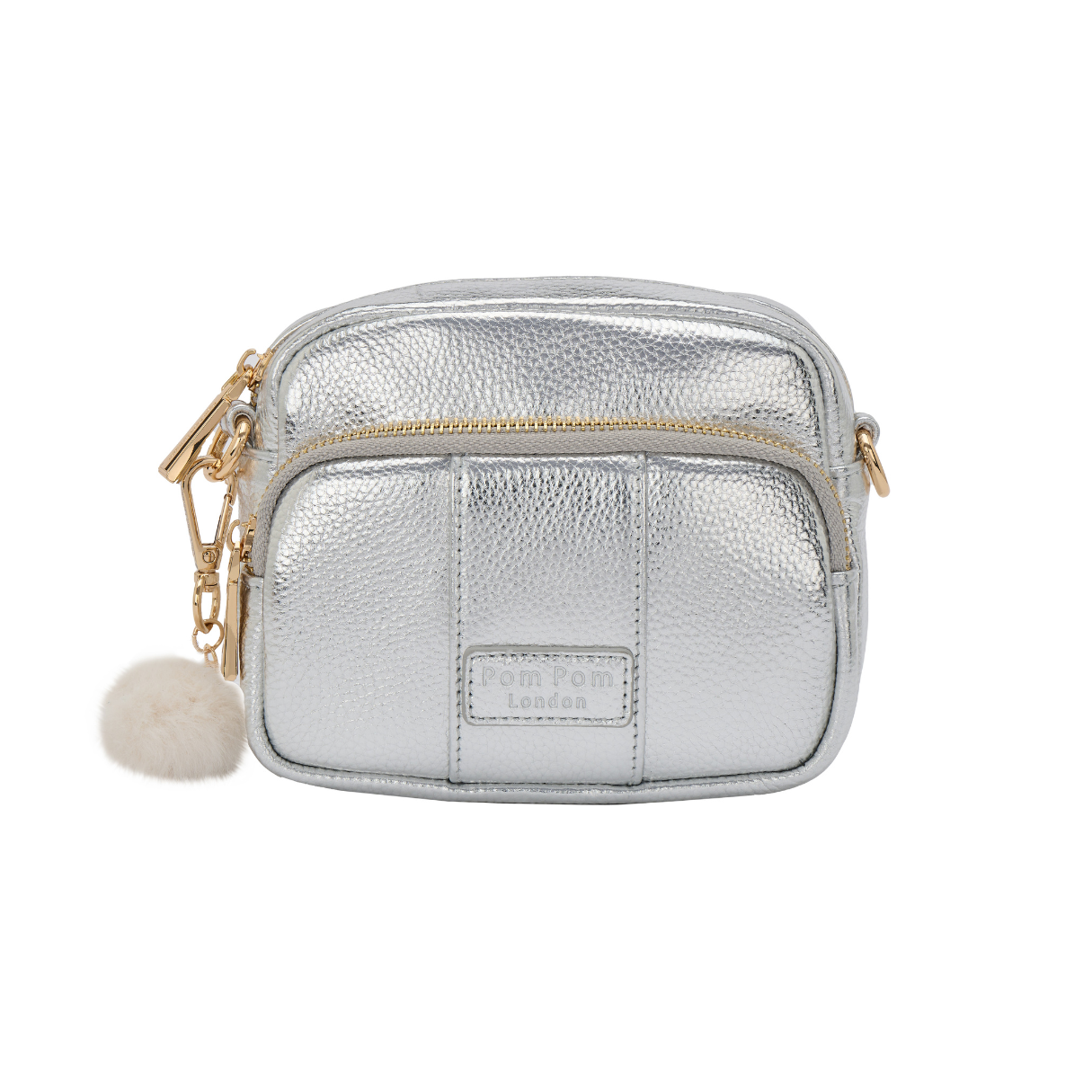Original MINI Bag Metallic Silver-Pom Pom London