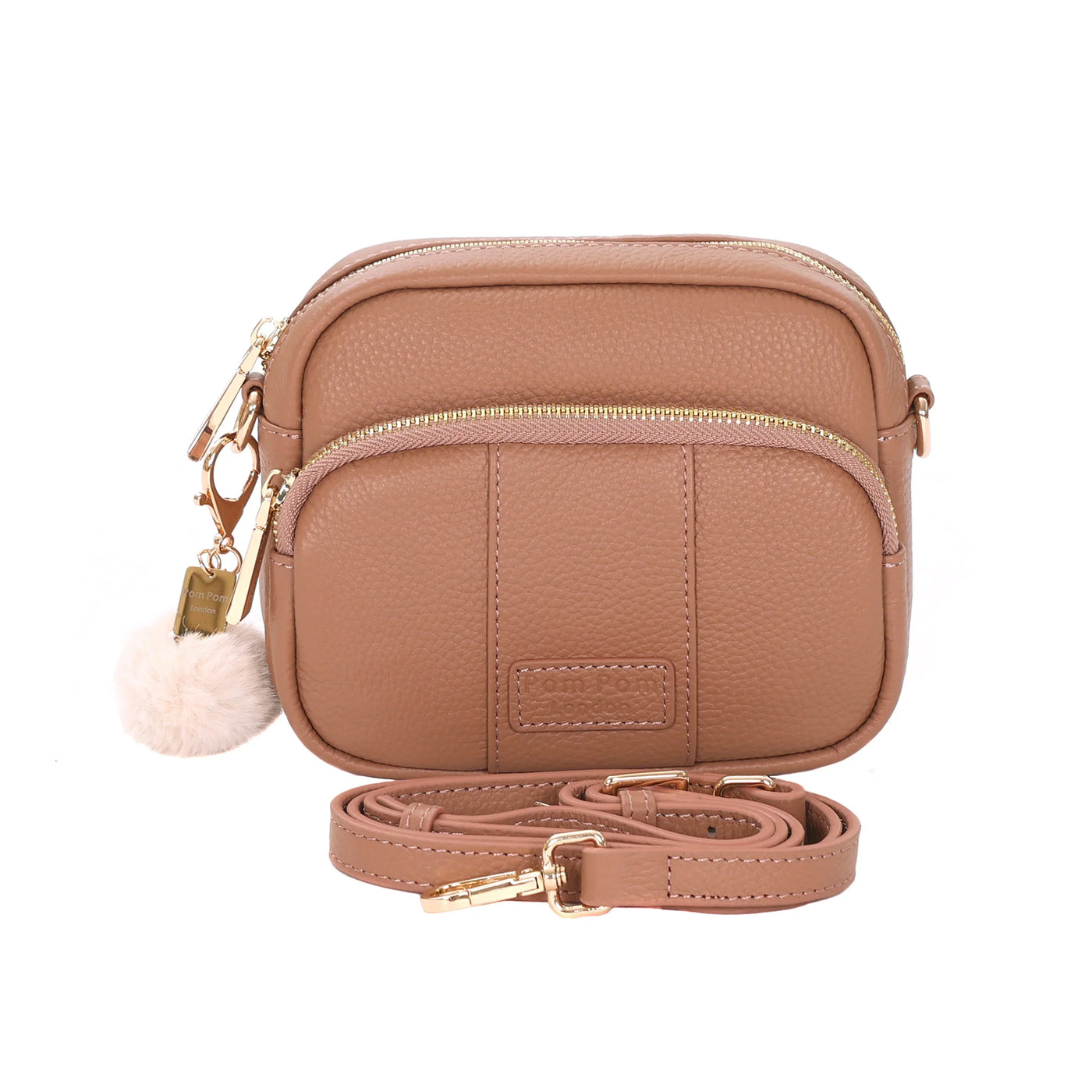 Pom Pom London Original Mini - Leather Crossbody Bag In Spiced Ginger