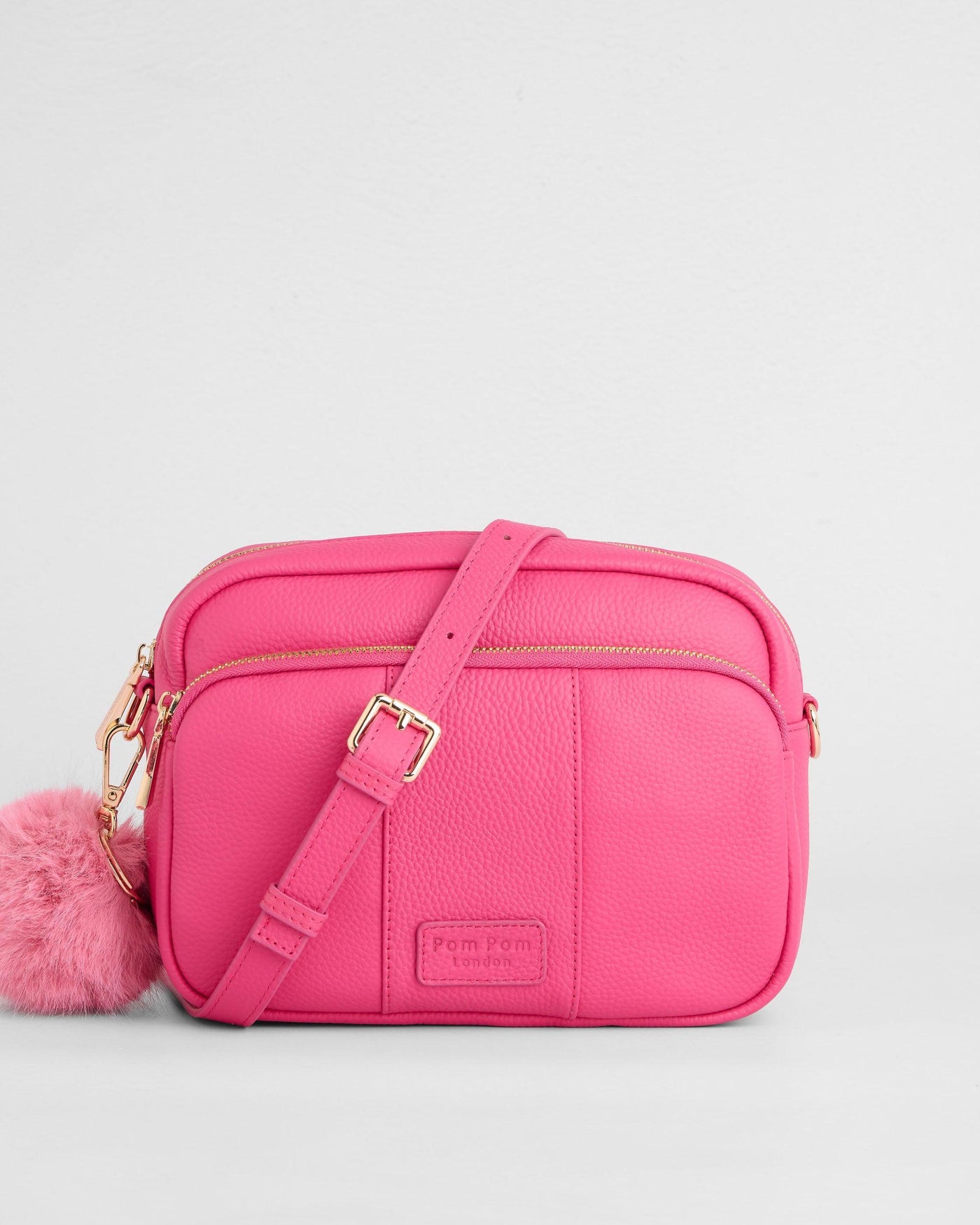 Original Plus Leather Crossbody Bag in Azalea Pink | Pom Pom London