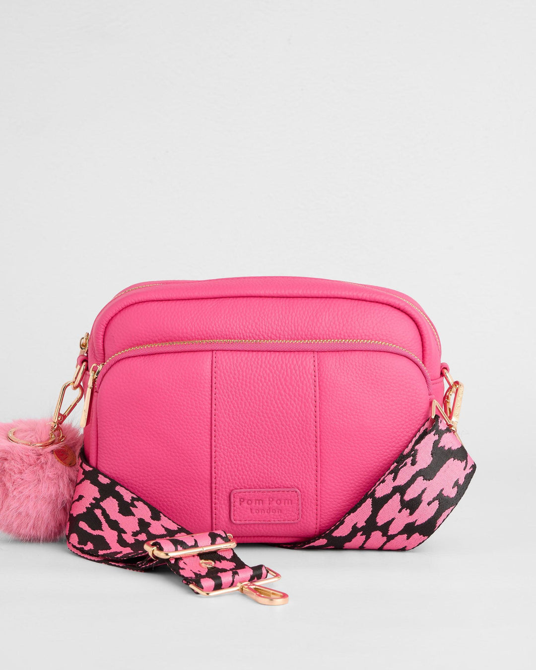 Original Plus Leather Crossbody Bag in Azalea Pink | Pom Pom London
