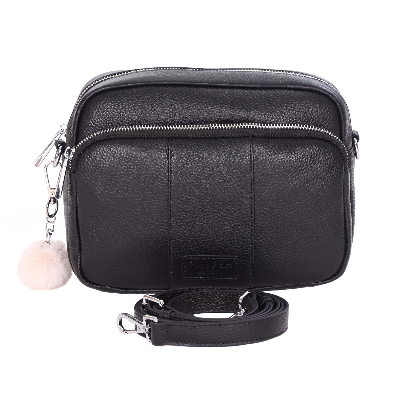 Original Plus Bag Black SILVER HARDWARE-Pom Pom London