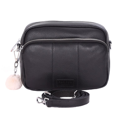 Original Plus Bag Black SILVER HARDWARE-Pom Pom London
