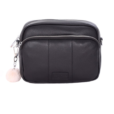 Original Plus Bag Black SILVER HARDWARE-Pom Pom London