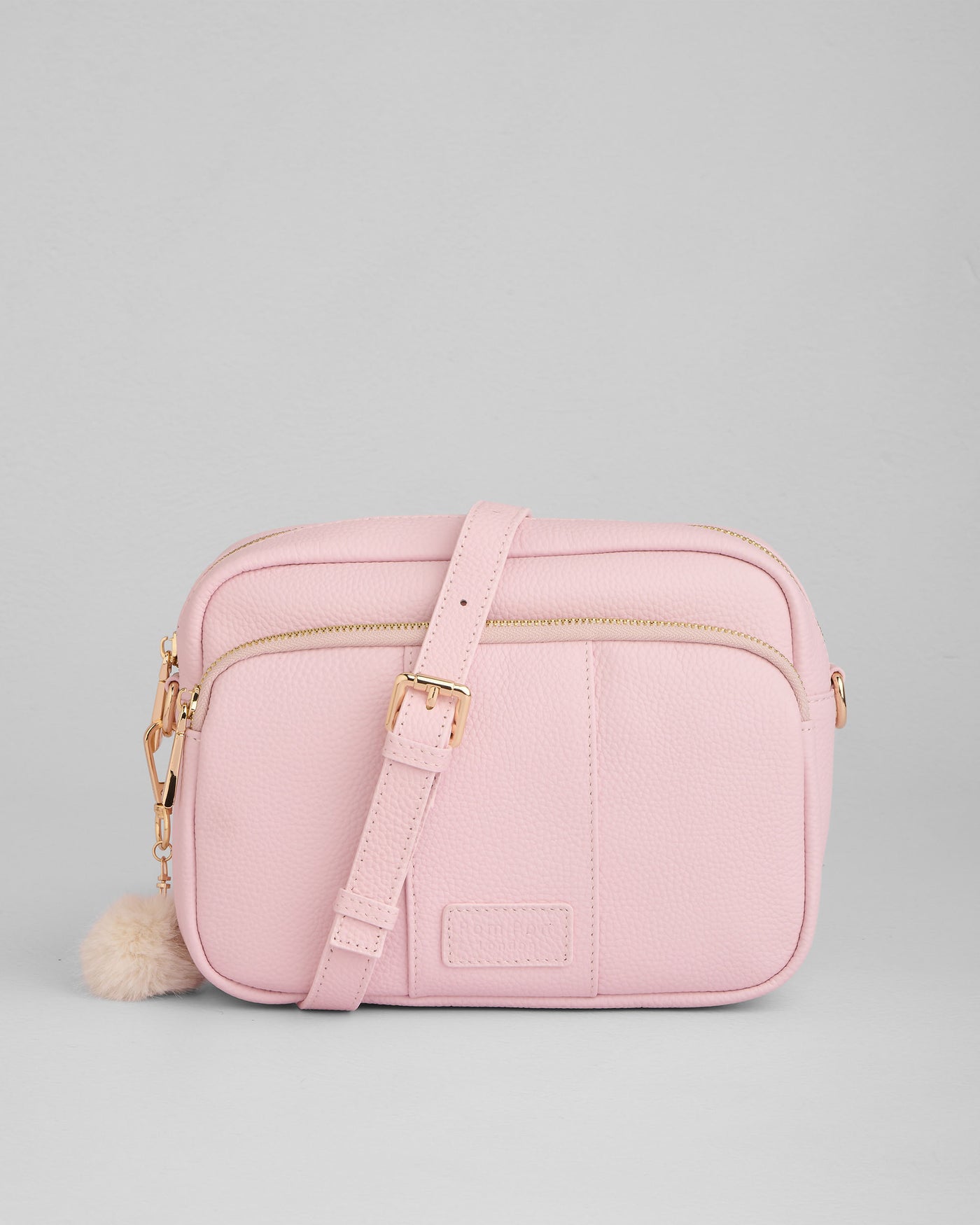 Pom Pom London Original Plus - Leather Crossbody Bag In Cherry