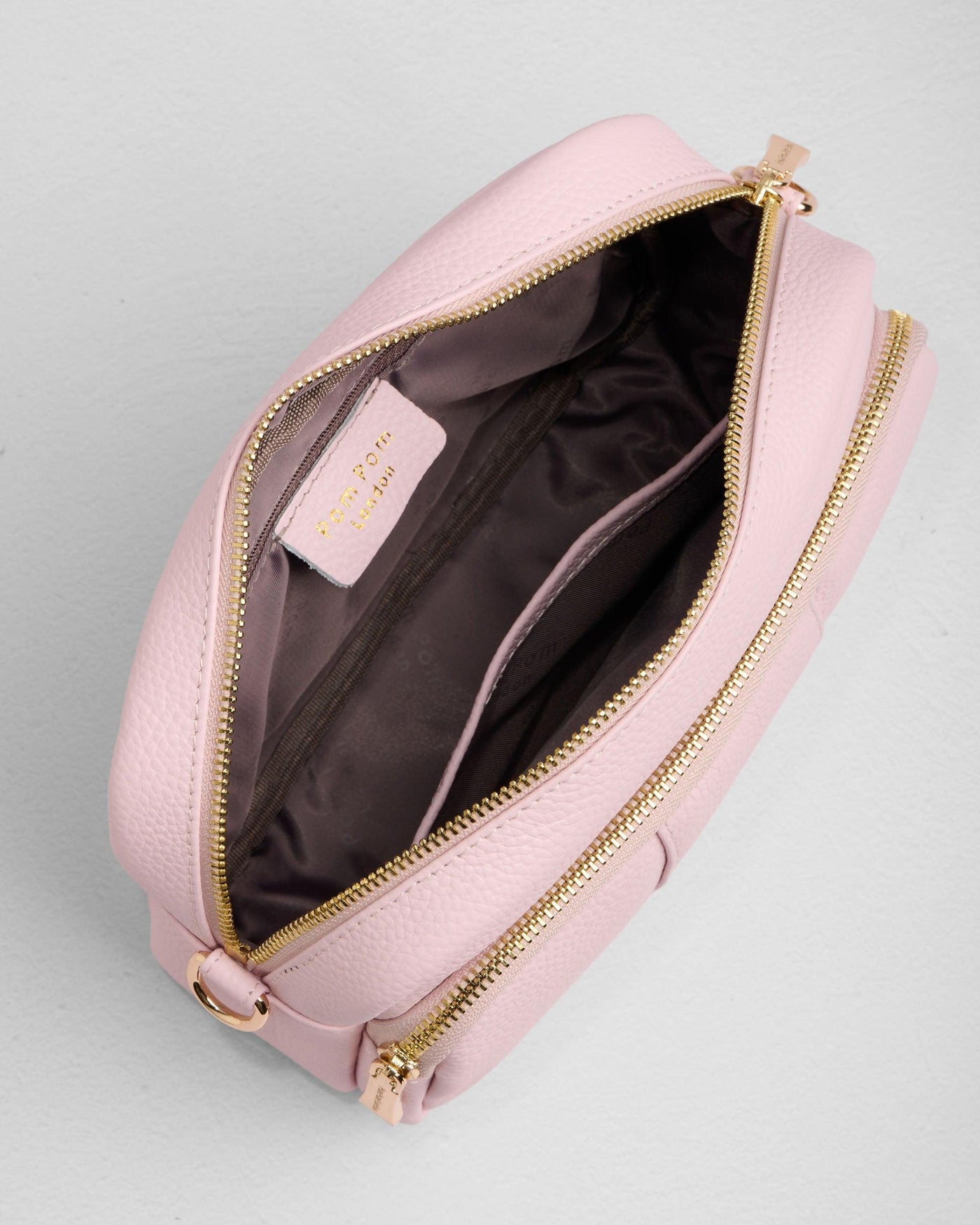 Blossom Pink Large Leather Crossbody Bag | Pom Pom London