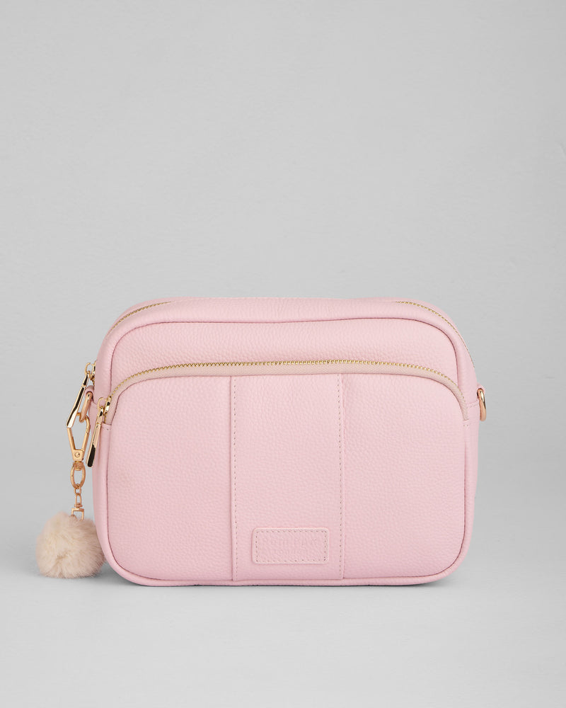 Cherry Blossom Pink Original Plus Bag - full-grain leather bag | Pom Pom London