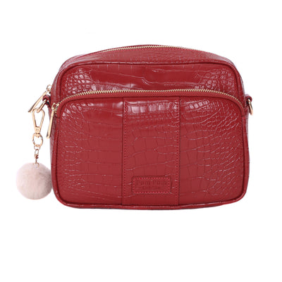 Original Plus Bag Croc Berry Red & Accessories-Pom Pom London