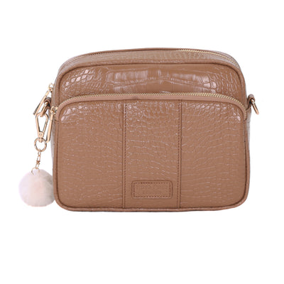 Original Plus Bag Croc Caramel & Accessories-Pom Pom London