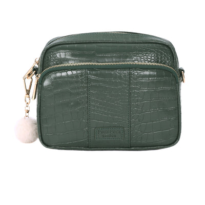 Original Plus Bag Croc Pine Green & Accessories-Pom Pom London