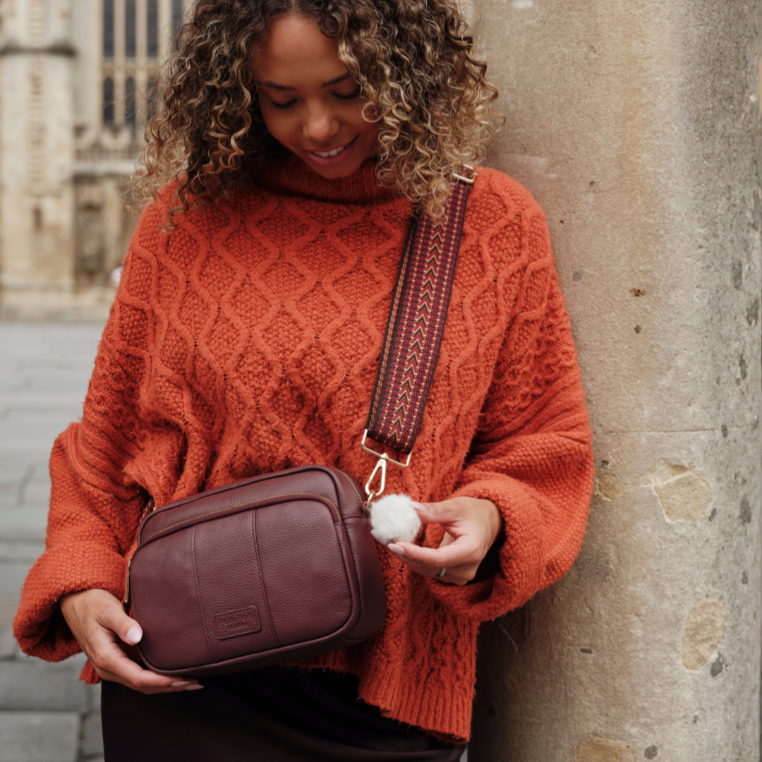 Original Plus Bag Deep Burgundy & Accessories-Pom Pom London
