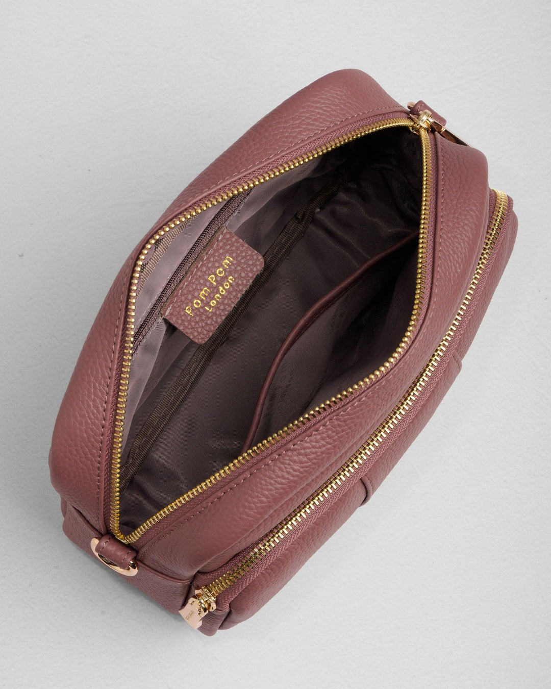 Original Plus Leather Crossbody Bag in Dusky Orchid | Pom Pom London
