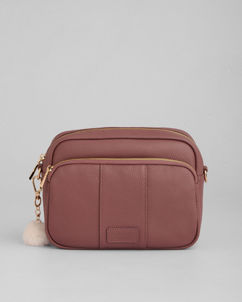 Dusky Orchid Original Plus Bag - full-grain leather bag | Pom Pom London