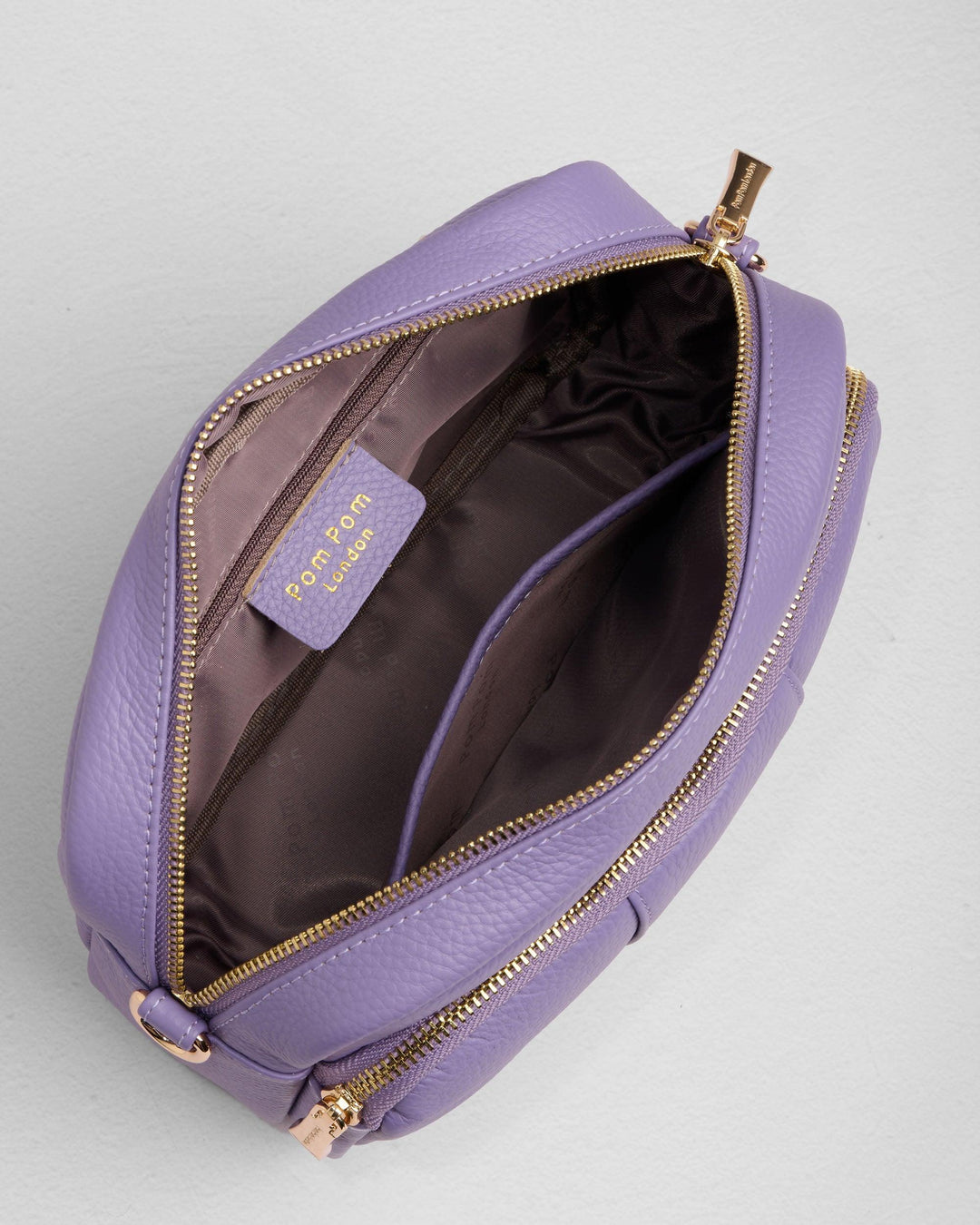French Lavender Large Leather Crossbody Bag | Pom Pom London
