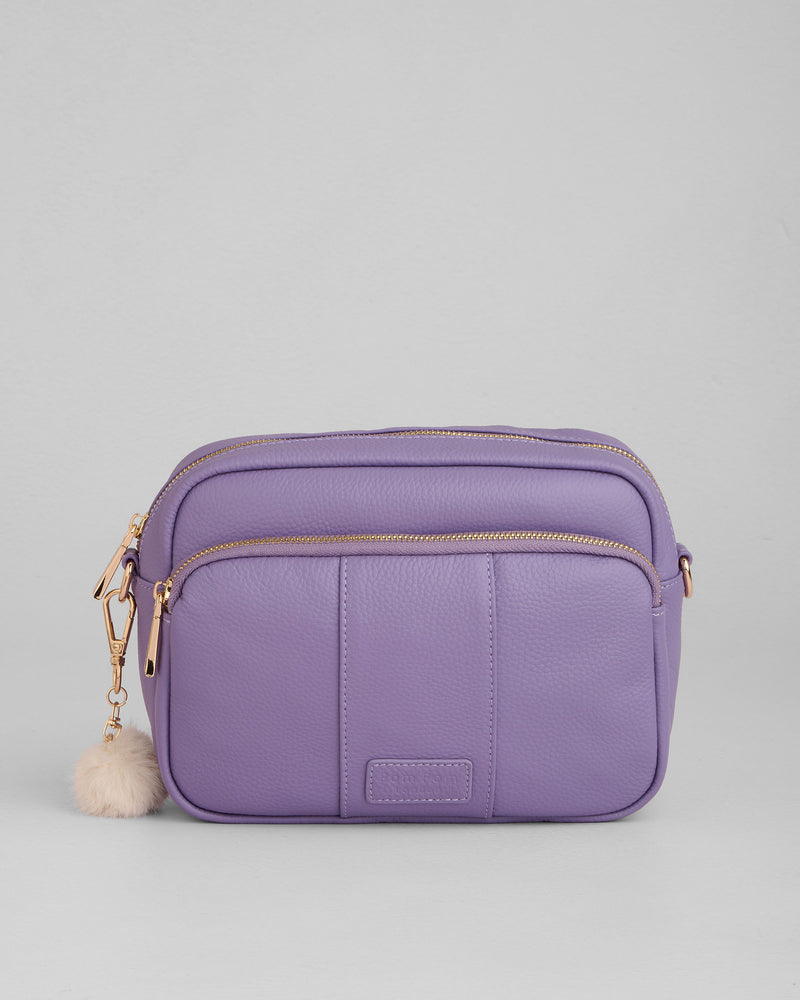 French Lavender Original Plus Bag - full-grain leather bag | Pom Pom London