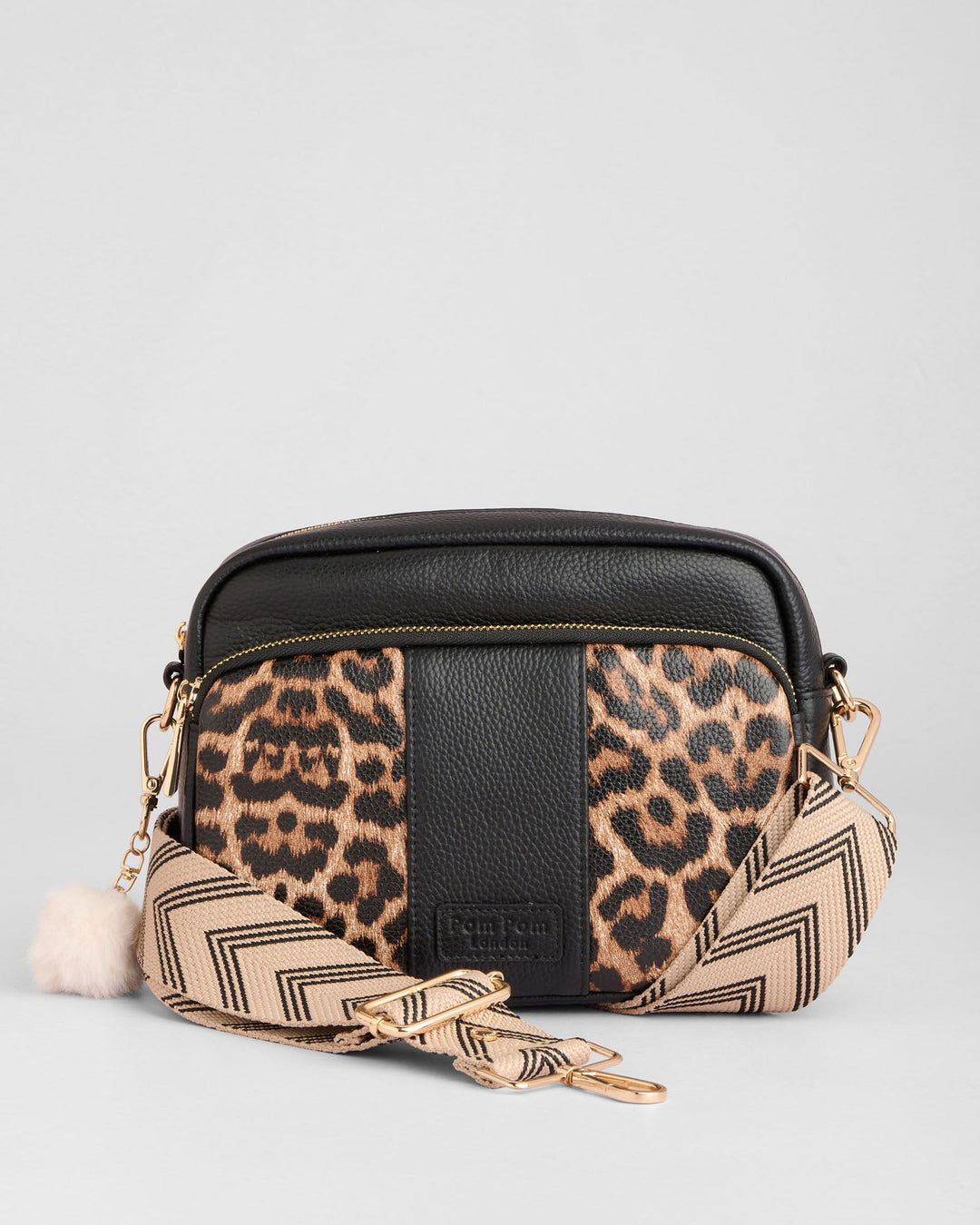 Pom Pom London Original Plus - Leather Crossbody bag in Leopard