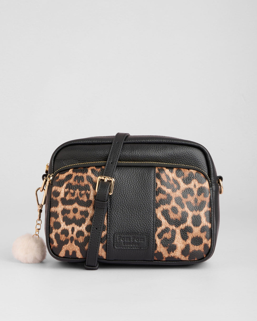 Pom Pom London Original Plus - Leather Crossbody bag in Leopard