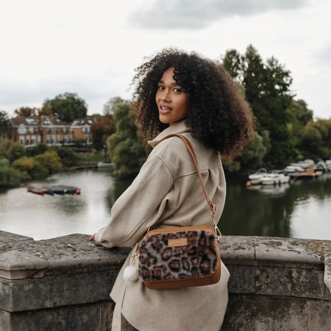 Original Plus Bag & Accessories - Leather Crossbody Bag In Leopard