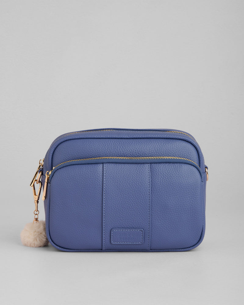 Lupin Blue Original Plus Bag - full-grain leather bag | Pom Pom London