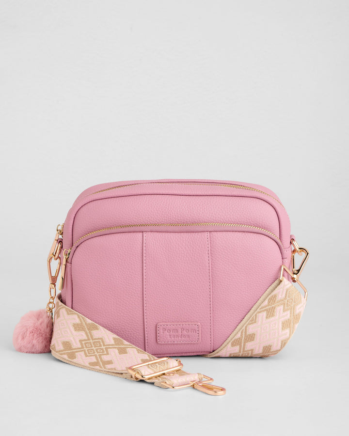 Pom Pom London Original Plus - Leather Crossbody Bag In Pink