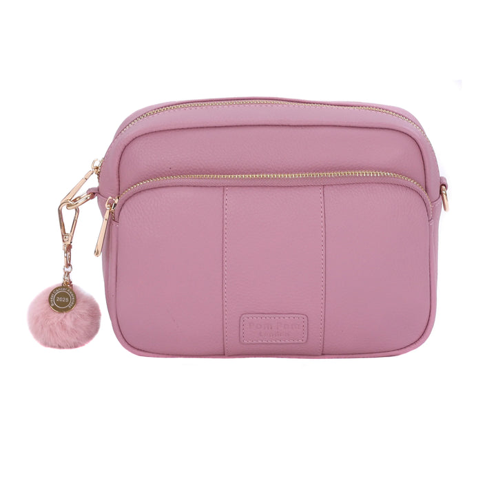 Pom Pom London Original Plus - Leather Crossbody Bag In Pink