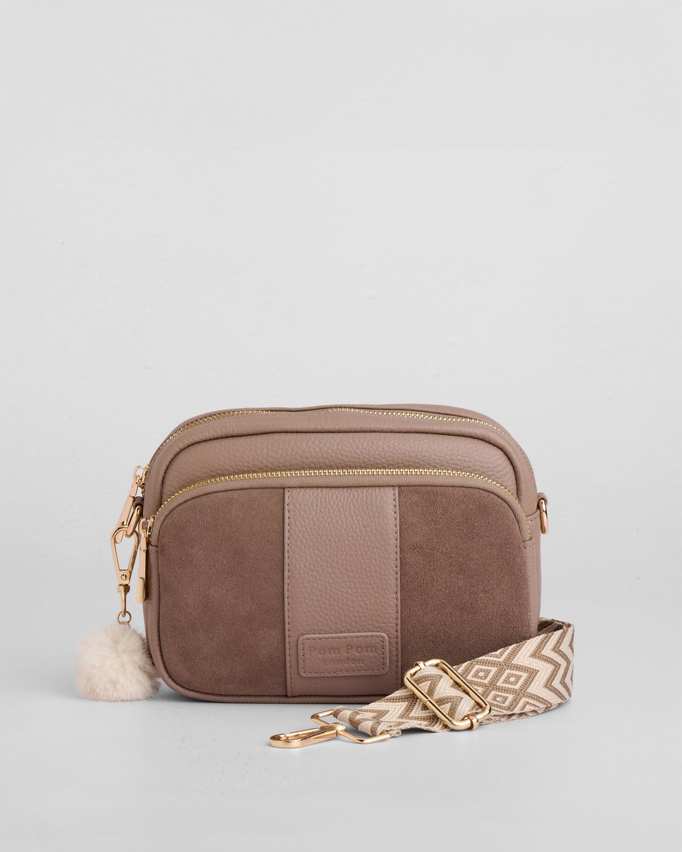 Original Suede & Leather Bag Mocha – Pom Pom London