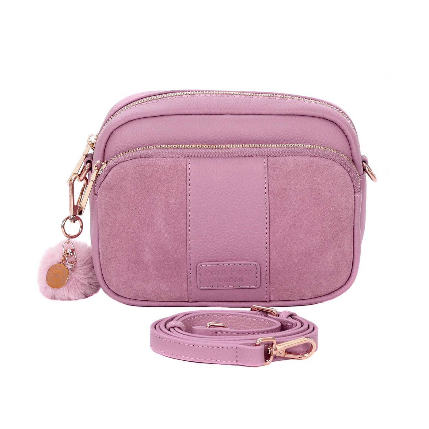 Original Suede & Leather Bag Pink-Pom Pom London