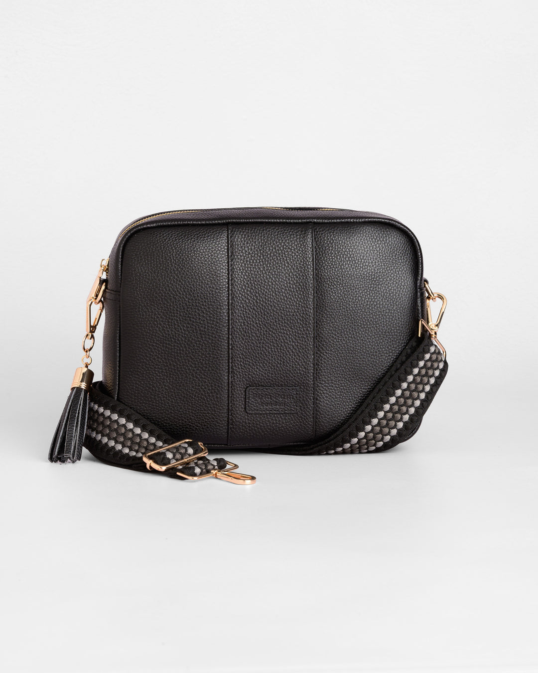 Pom Pom London City Plus Bag Leather Crossbody bag in Black