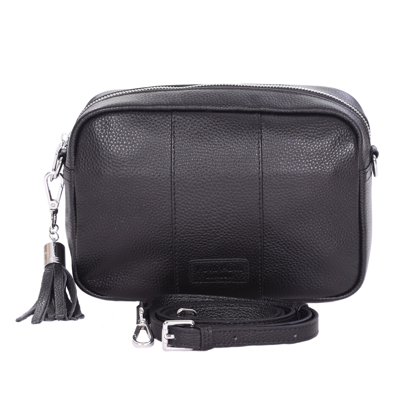 Pom Pom London City Bag Black SILVER HARDWARE-Pom Pom London