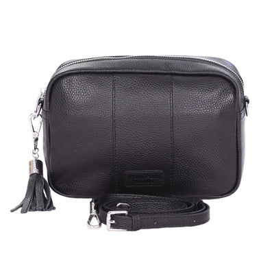 Pom Pom London City Bag Black SILVER HARDWARE-Pom Pom London