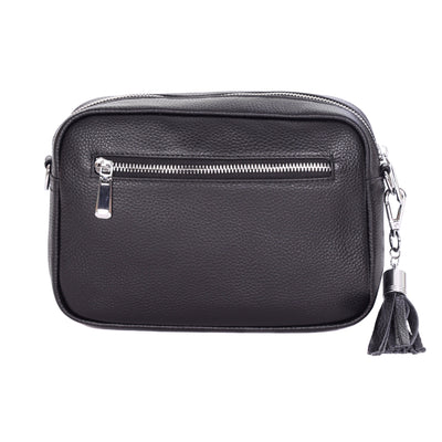 Pom Pom London City Bag Black SILVER HARDWARE-Pom Pom London