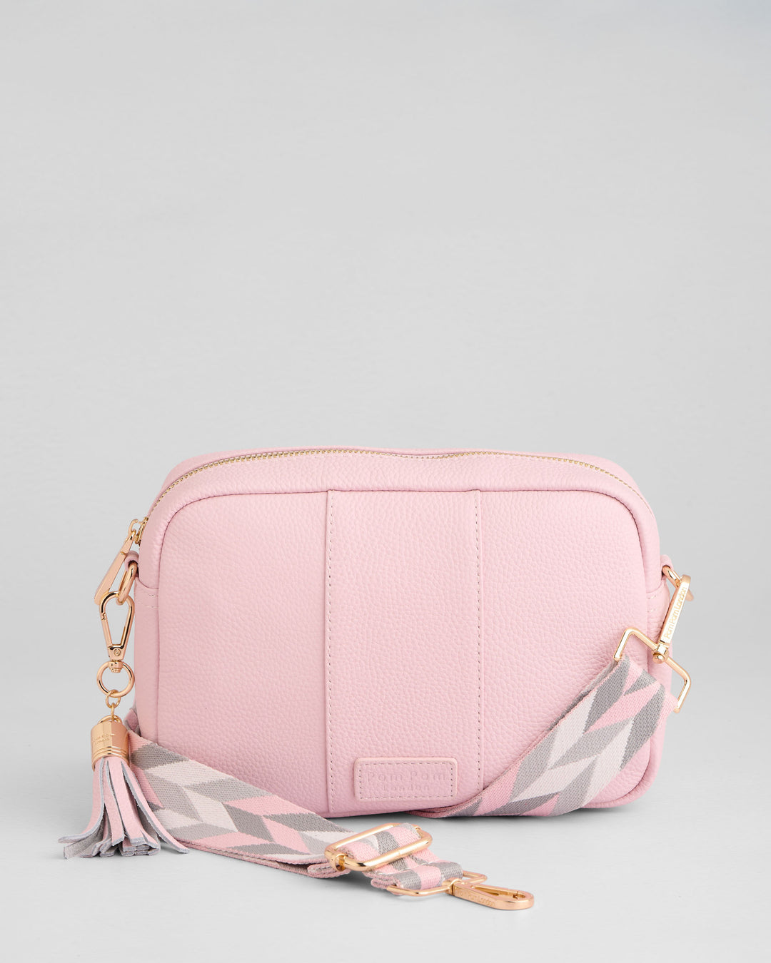 Pom Pom London City Bag - Leather Crossbody Bag In Cherry Blossom Pink