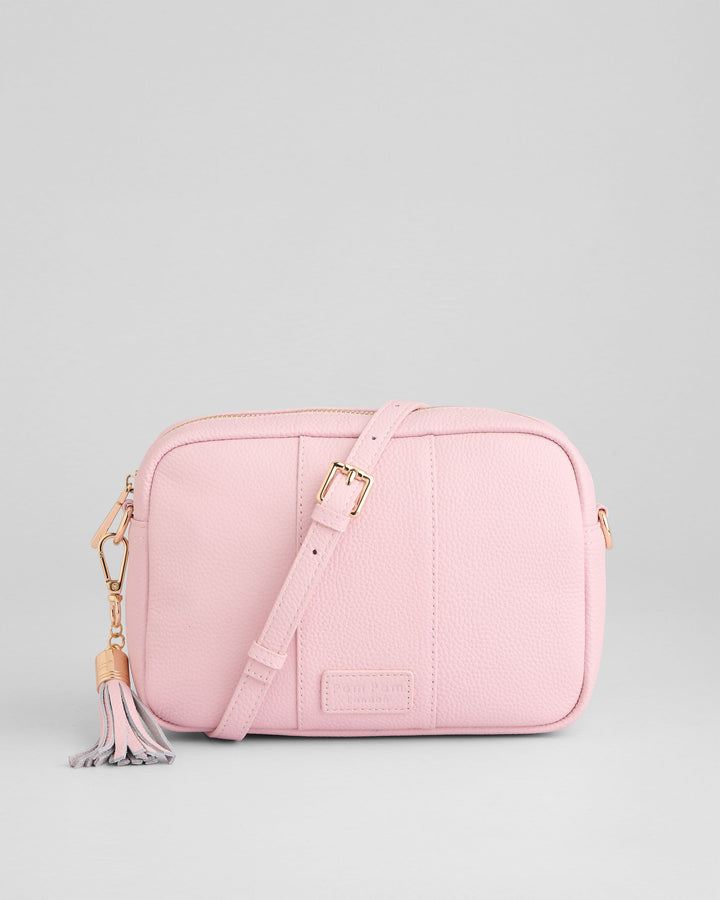 Pom Pom London City Bag - Leather Crossbody Bag In Cherry Blossom Pink