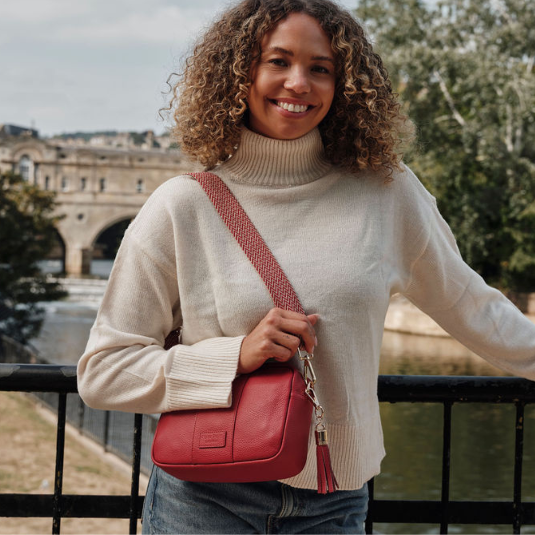 Pom Pom London City Bag Crimson Red-Pom Pom London