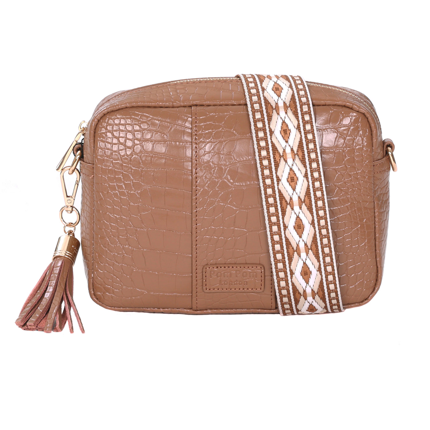 Pom Pom London City Bag Croc Caramel-Pom Pom London
