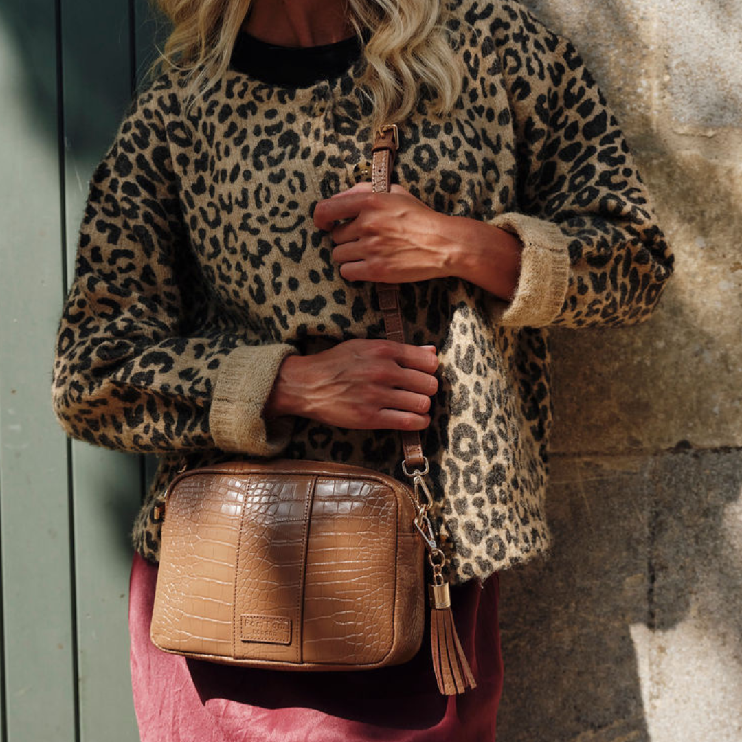 Pom Pom London City Bag Croc Caramel-Pom Pom London