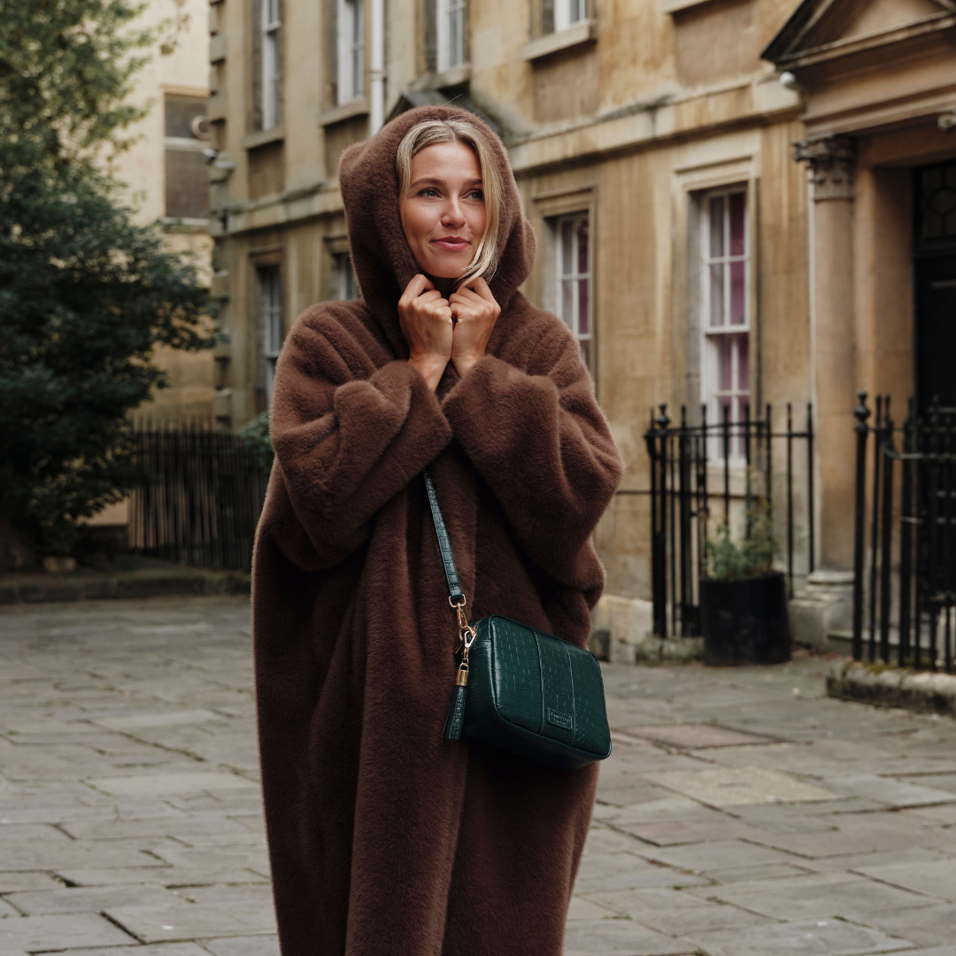 Pom Pom London City Bag Croc Marine Blue-Pom Pom London