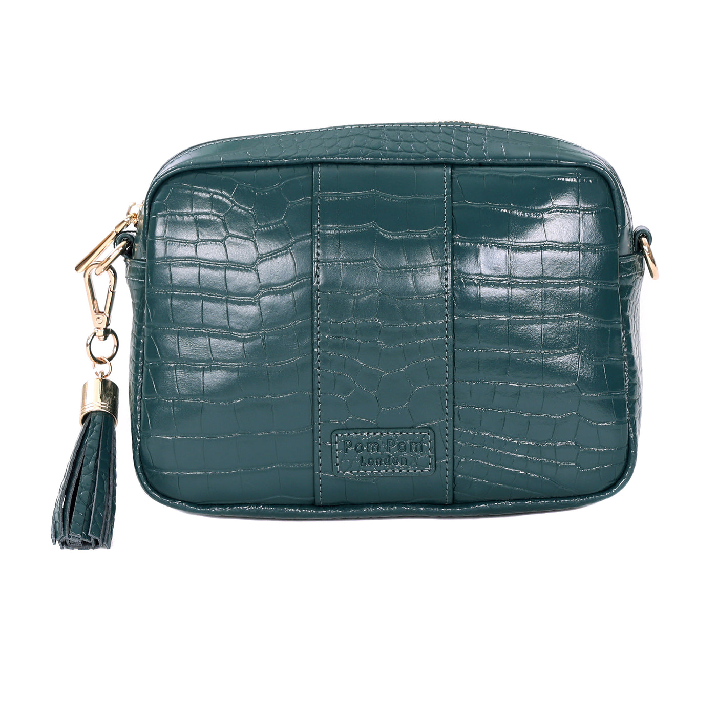 Pom Pom London City Bag Croc Marine Blue-Pom Pom London
