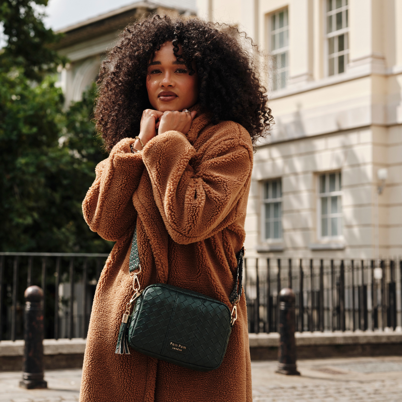 Pom Pom London City Bag Lattice Green-Pom Pom London