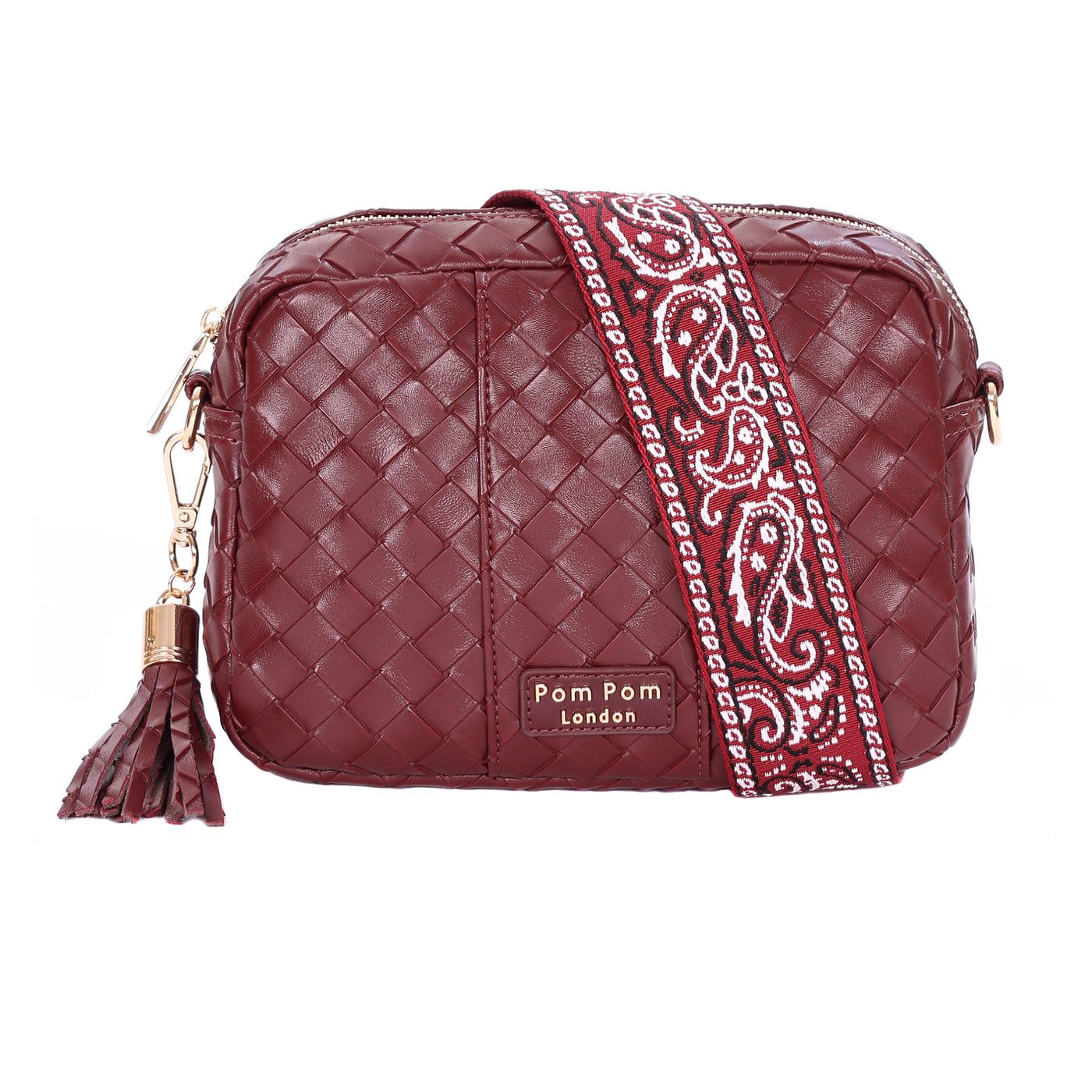 Pom Pom London City Bag Lattice Wine-Pom Pom London