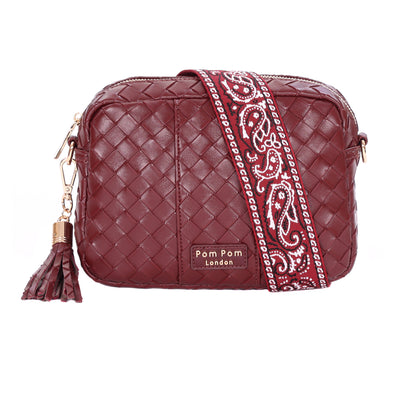 Pom Pom London City Bag Lattice Wine-Pom Pom London