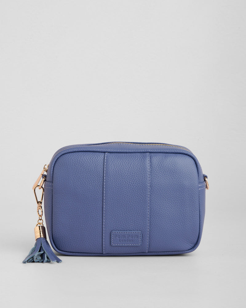Lupin Blue City Bag - full-grain leather bag | Pom Pom London