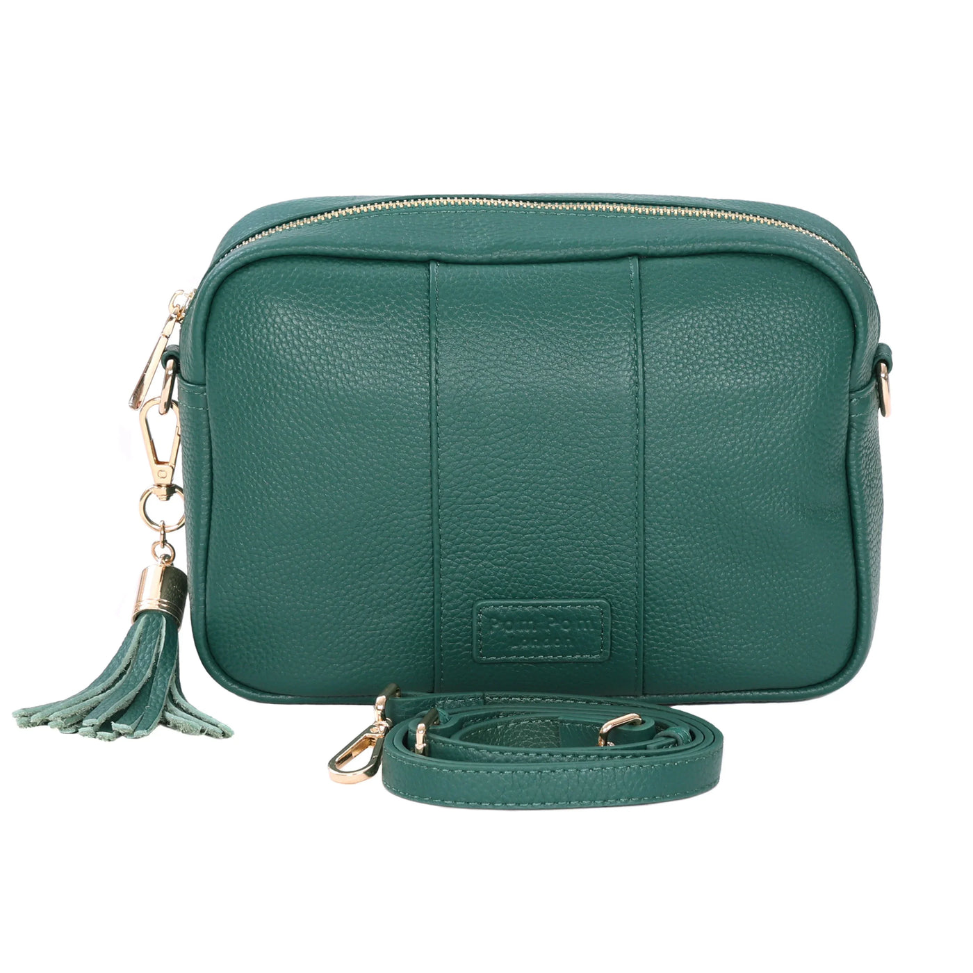 Pom Pom London City Bag - Leather Crossbody bag in Madeira Green