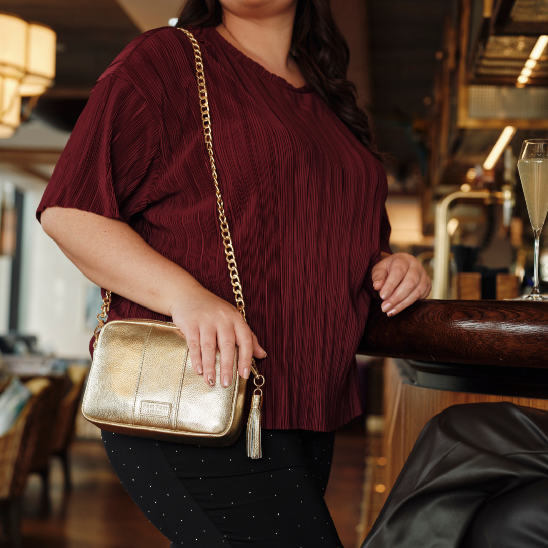 Pom Pom London City Bag Metallic Gold-Pom Pom London