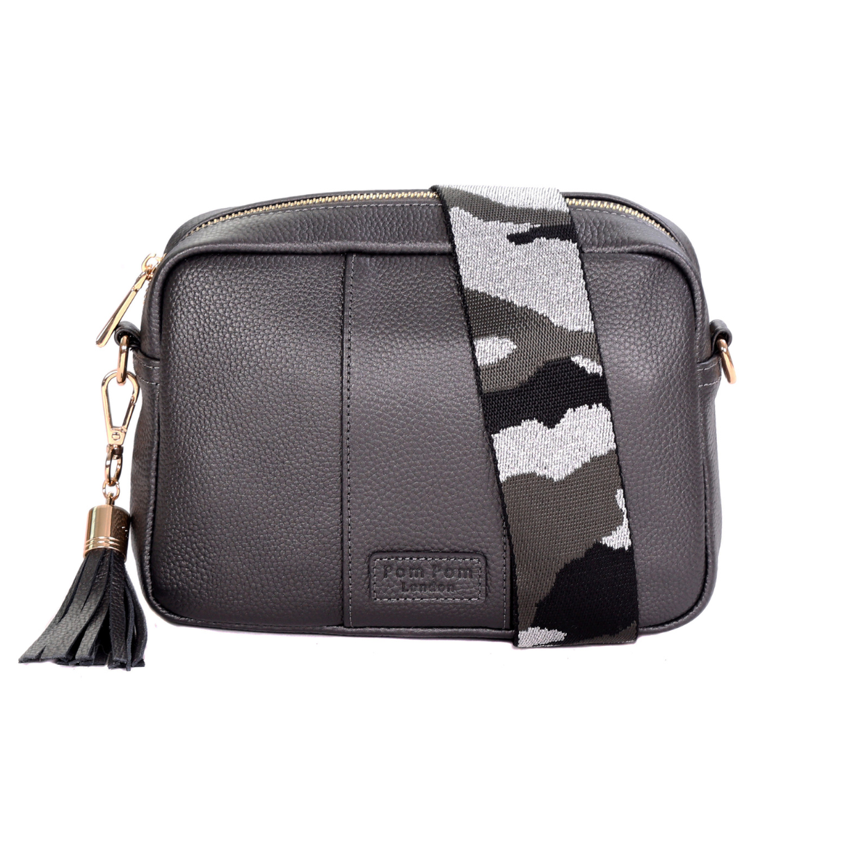 Pom Pom London City Bag Metallic Pewter-Pom Pom London